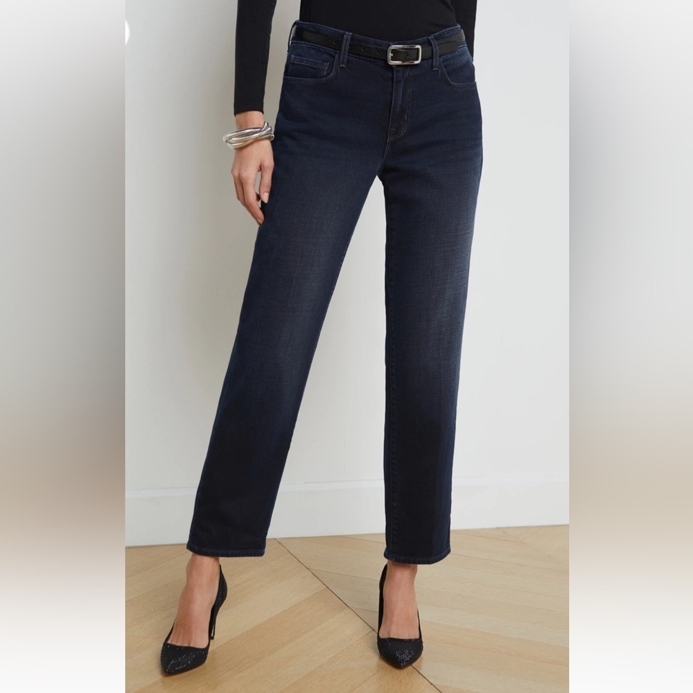 L’AGENCE Marjorie Straight Leg Mid Rise Jean Maverick Denim Casual Women’s 24
